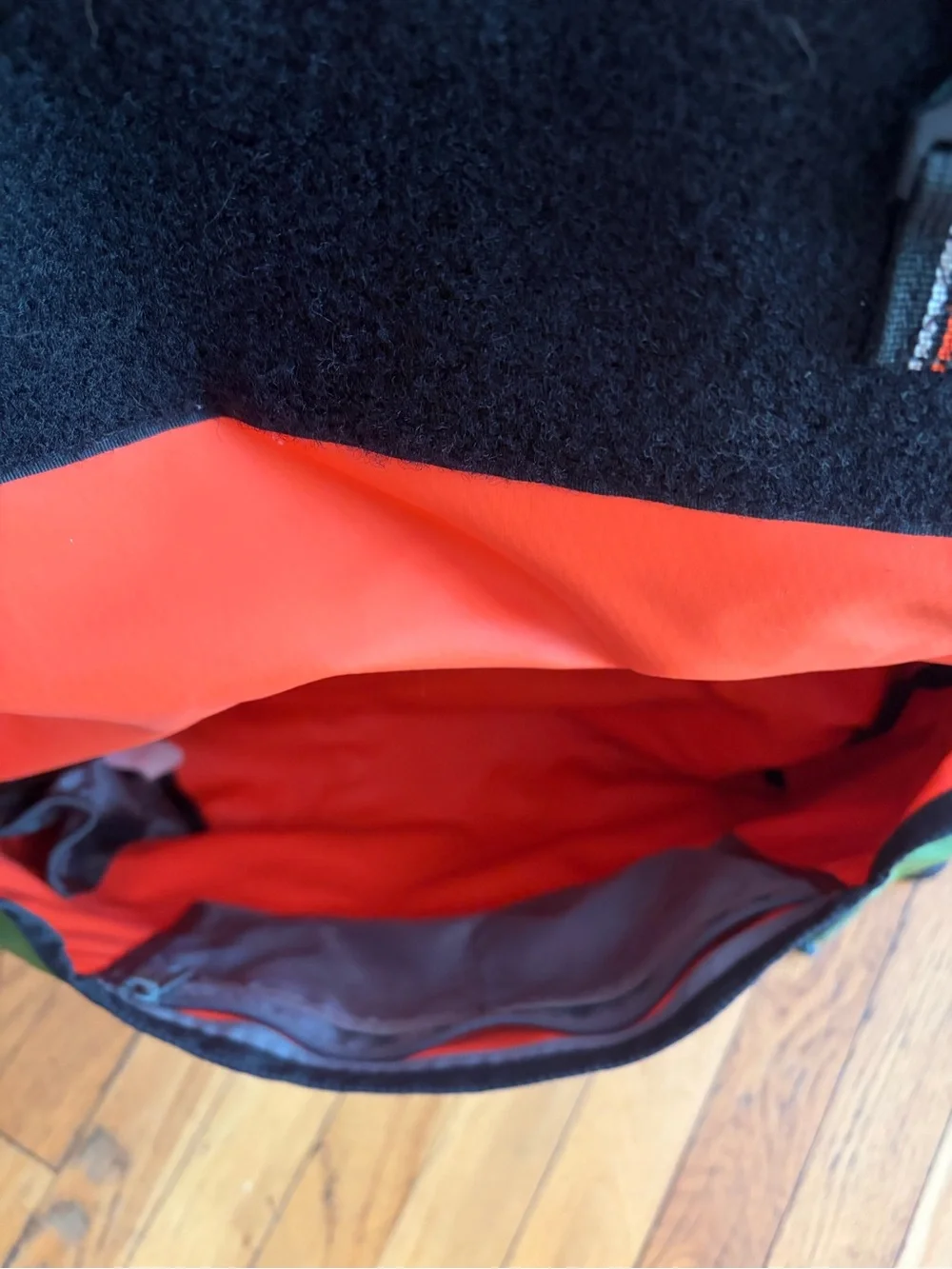 Timbuk2 Olive Green, Black & Orange Messenger Bag.